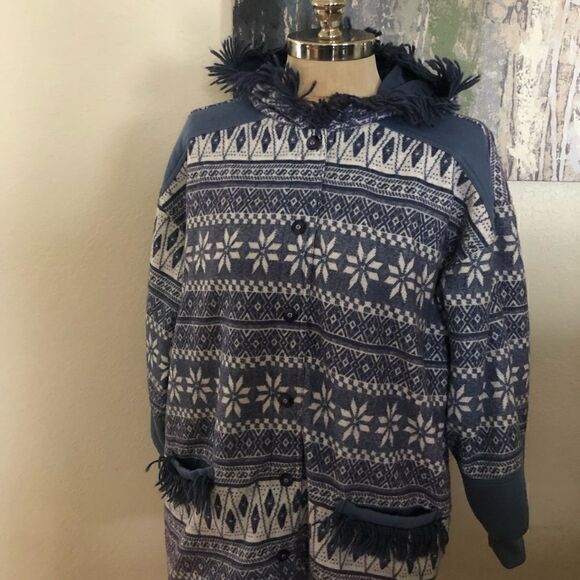 CURRENT SEEN Reversible Snowflake Jacket - Picture 1 of 10
